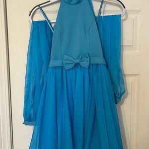 Elegant Blue Kids Dress with Bow